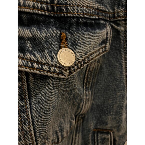 Blanknyc Womens Distressed Denim Jacket Button Front Cropped Style S - Picture 7 of 8